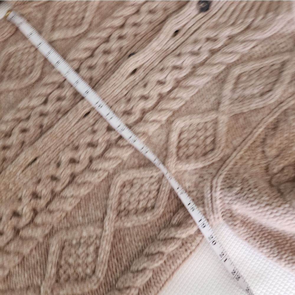 Ag Adriano Goldschmied Jeans Alpaca Wool Tan Camel Cable Knit Cardigan Unisex - Picture 6 of 16